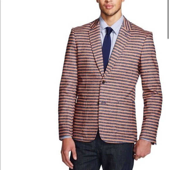 WD.NY  Black Label striped Blazer NWT Large - Picture 2 of 11